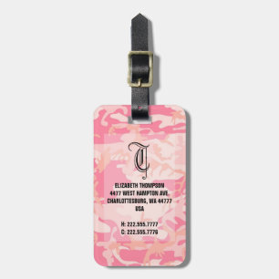 Chic Monogram Pink Camouflauge Luggage Gepäckanhänger