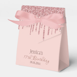Chic Monogram Rose Gold Glitzer Tropfen Geschenkschachtel