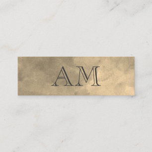 Chic Monogram Sepia Background Mini Visitenkarte