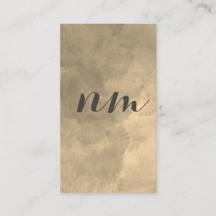 Chic Monogram Sepia Watercolor Visitenkarte