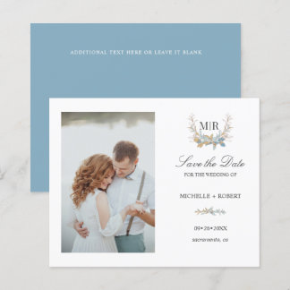 Chic Monogram Wappen Foto Wedding SPEICHERN DAS DA