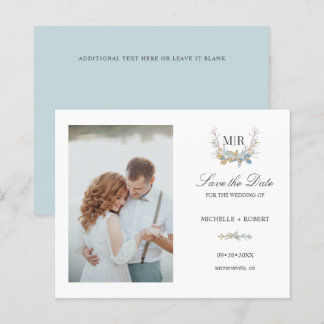 Chic Monogram Wappen Foto Wedding SPEICHERN DAS DA