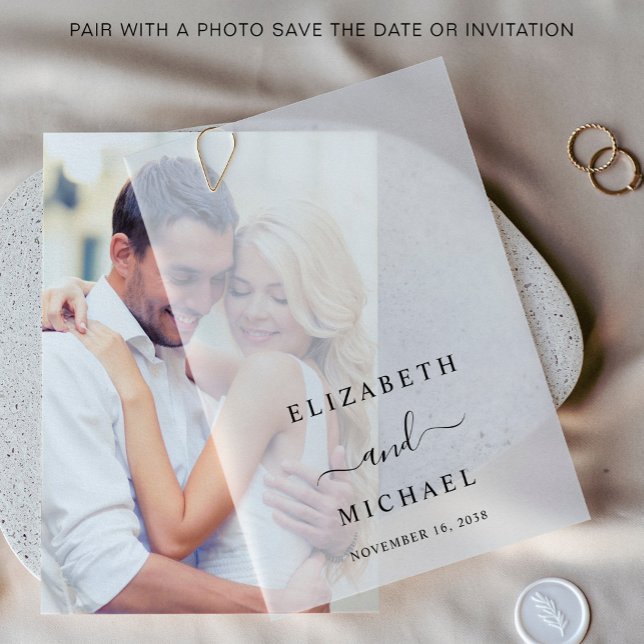 Chic Monogram Wedding Overlay (Elevate your save the dates and wedding invitations with the timeless beauty of vellum overlays)