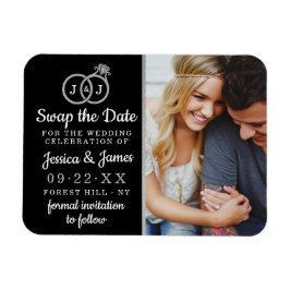 Chic Monogram Wedding Rings Rette oder tauscht das Magnet