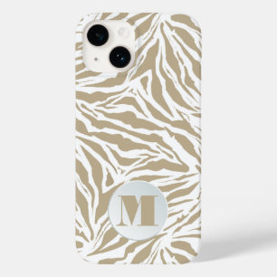 Chic Monogram Zebra Case-Mate iPhone 14 Hülle