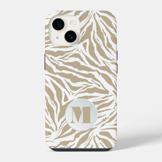 Chic Monogram Zebra iPhone Hülle (Rückseite)