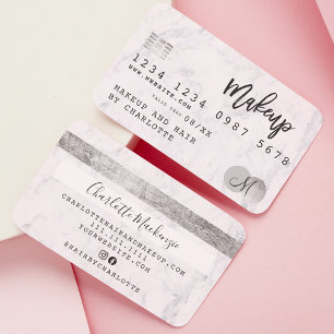 Chic Monogramm aus Marmor mit Kreditkarte Visitenkarte