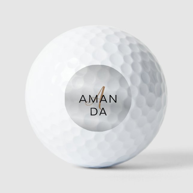 Chic Monogramm beruflich schlicht fügen Sie Ihren  Golfball (Vorderseite)