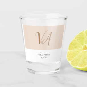 Chic Monogramm beruflich schlicht minimalistisch Schnapsglas