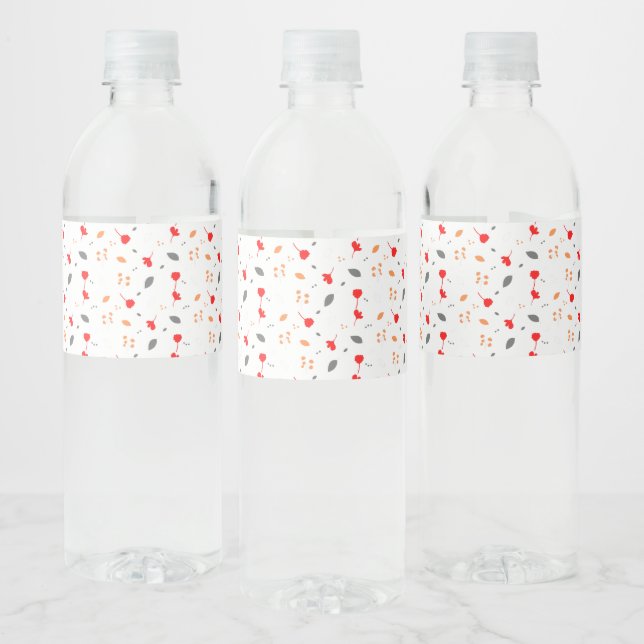 Chic-Monogramm-Blume-Party Wasserflaschenetikett (Flaschen)