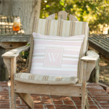 Chic Monogramm erste Pastellpink Streifen