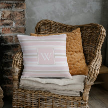 Chic Monogramm erste Pastellpink Streifen