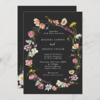 Chic Moody Wild Blume Wreath Wedding