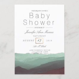 Chic Mountain Watercolor | Pastel Baby Dusche Einladung
