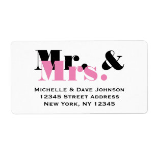 Chic Mr and Mrs. address labels for married paar