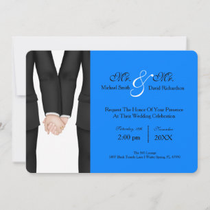 Chic Mr. & Mr Tuxedo Couple Wedding Celebration Einladung