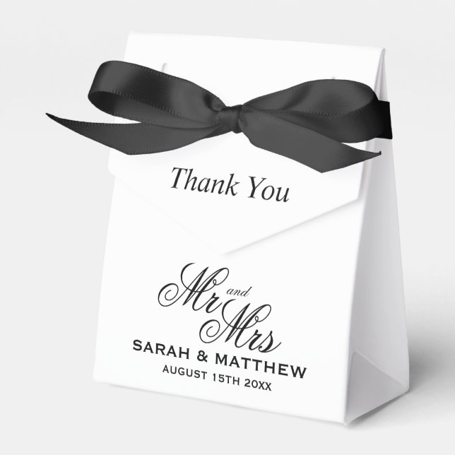 Chic Mr. und Mrs. Black Krawatte Gala Hochzeitsfei Geschenkschachtel (Vorderseite)