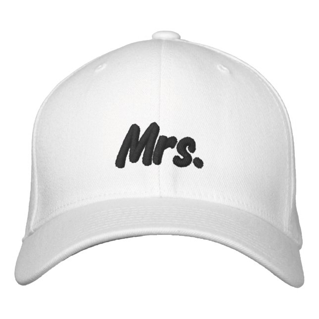 Chic Mrs. black and white niedlich Bestickte Baseballkappe (Vorderseite)