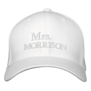 Chic Mrs Last Name rot pink weiß Bestickte Baseballkappe