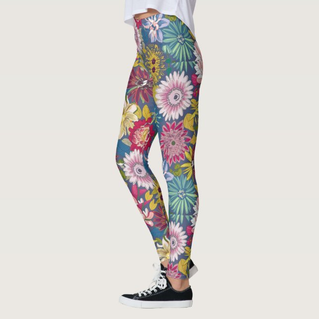 Chic Multicolor Blumenmuster Leggings (Links)