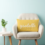 Chic Mustard Yellow Einfache, feine Schreibschrift Lendenkissen<br><div class="desc">Chic Mustard Yellow Einfaches,  feines Script Name Lumbar Pillow</div>