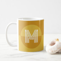 Chic Mustard Yellow Geometric Modern Monogram
