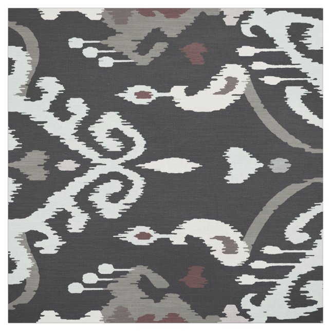 Chic mutiges neutrales Schwarz-weißes ikat Stoff (Muster)