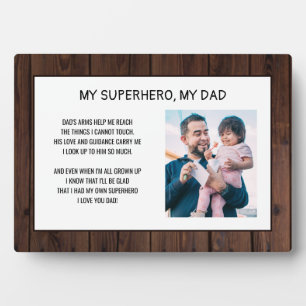 Chic My Superhero My Dad Photo Wood Father's Day Fotoplatte
