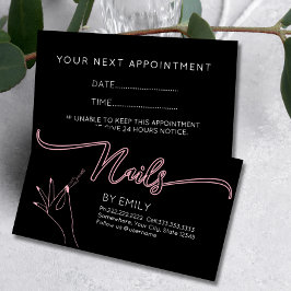 Chic Nail Salon Manicurist Blush Pink Terminkarte