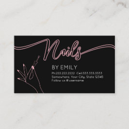 Chic nail salon Manicurist Blush Pink Terminkarte