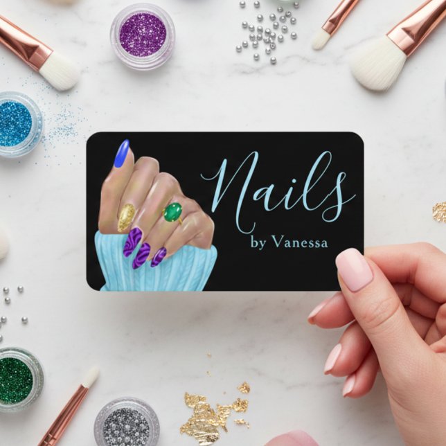 Chic Nail Technician Beauty Salon Branding Visitenkarte (Von Creator hochgeladen)