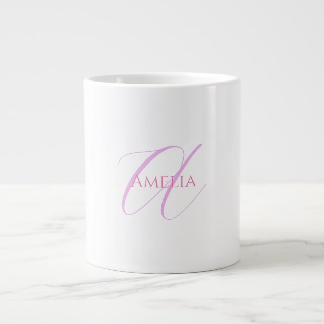 Chic Name Monogram Initial Letter Calligrafy Jumbo-Tasse (Vorderseite)