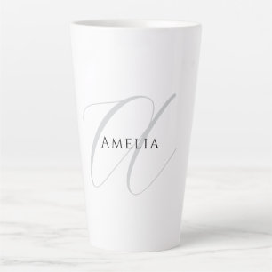 Chic Name Monogram Initial Letter Calligrafy Milchtasse