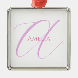 Chic Name Monogram Initial Letter Calligrafy Ornament Aus Metall