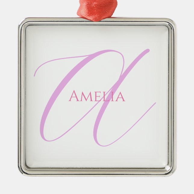 Chic Name Monogram Initial Letter Calligrafy Ornament Aus Metall (Vorne)