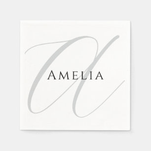 Chic Name Monogram Initial Letter Calligrafy Serviette