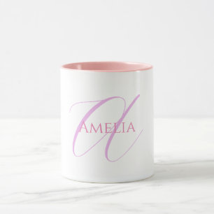Chic Name Monogram Initial Letter Calligrafy Tasse