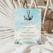 Chic Nautical Anchor Beach Modern Engagement Party