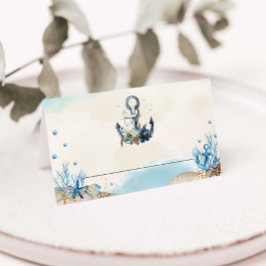Chic Nautical Anchor Beach Moderne Hochzeit Platzkarte