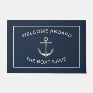 Chic Nautical Anchor Boat Navy Personalisiert Fußmatte