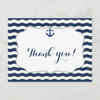 Chic Nautical Navy Waves Wedding Vielen Dank