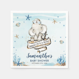 Chic Nautical Niedlich Elephant Boy Baby Dusche Serviette