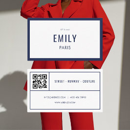 Chic Navy Beauty / Fashion QR Code Business Card Visitenkarte
