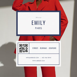 Chic Navy Beauty / Fashion QR Code Business Card Visitenkarte