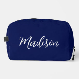 Chic Navy Blau Name Benutzerdefinierte Handschrift Waschbeutel