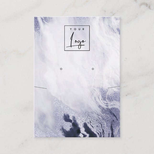 Chic Navy Blue Agate Necklace Logo-Display Visitenkarte (Vorderseite)