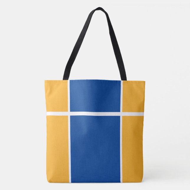 Chic Navy Blue Golden Yellow Split Racing Stripes (Vorderseite)