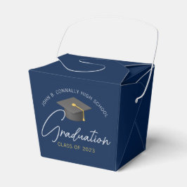 Chic Navy Blue Modern 2025 Graduation Party Geschenkschachtel