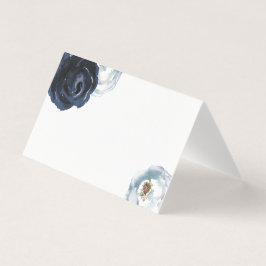 Chic Navy Blue Peony Wedding Table Platzkarte