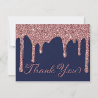 Chic Navy Blue Rose Gold Glitzer Tropfen Vielen Da